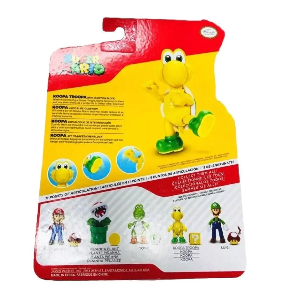 Super Mario Koopa Troopa with Question Block Action Figure Collectible Jakks NIB